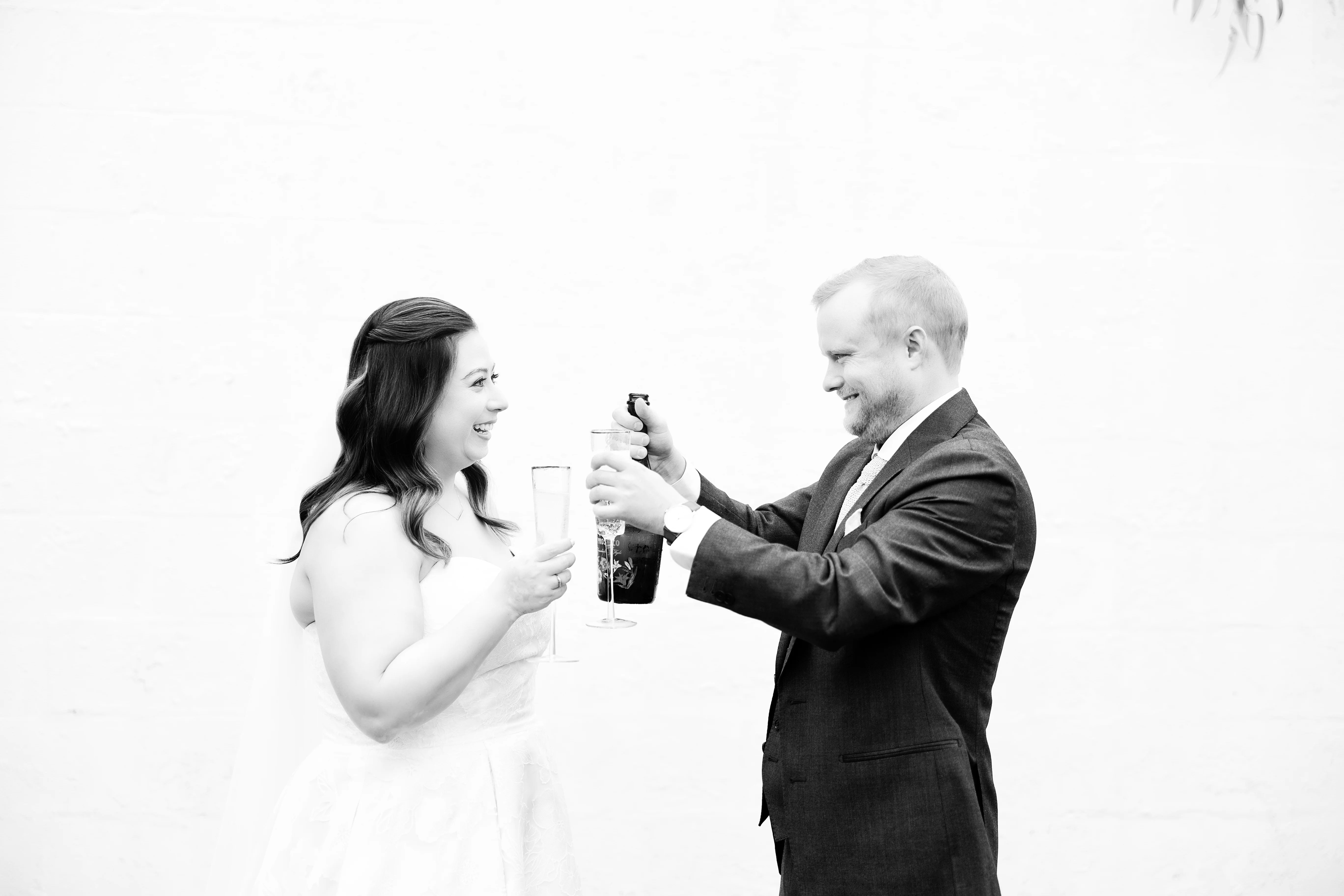Wedding couple sharing a candid emotional moment